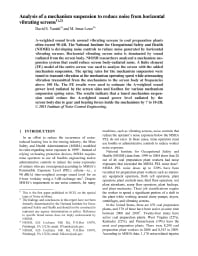 Image of publication Analysis of a Mechanism Suspension to Reduce Noise from Horizontal Vibrating Screens
