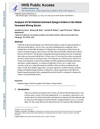 First page of Analysis of Fall-Related Imminent Danger Orders in the Metal/Nonmetal Mining Sector