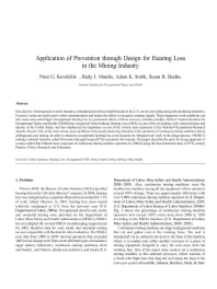 Image of publication Application of Prevention through Design for Hearing Loss in the Mining Industry