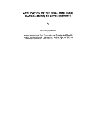 Image of publication Application of the Coal Mine Roof Rating (CMRR) to Extended Cuts
