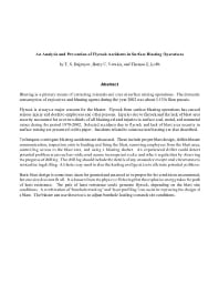 Image of publication An Analysis and Prevention of Flyrock Accidents in Surface Blasting Operations