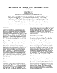 Image of publication Characteristics of Gait in Restricted Vertical Space Versus Unrestricted Walking