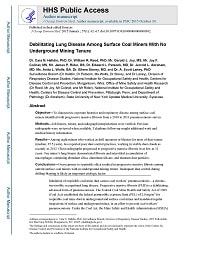 Cover page for Debilitating Lung Disease Among Surface Coal Miners With No Underground Mining Tenure