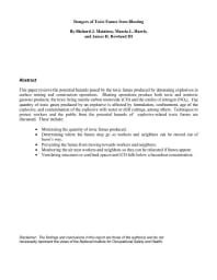 Image of publication Dangers of Toxic Fumes from Blasting