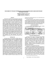 Image of publication Development of the NIOSH Determination of Sound Exposures (DOSES) Mining Noise Exposure Management Software