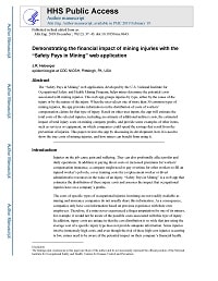First page of Demonstrating the Financial Impact of Mining Injuries with the ?Safety Pays in Mining? Web Application