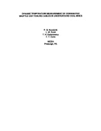 Image of publication Dynamic Temperature Measurement of Overheated Shuttle Car Trailing Cables in Underground Coal Mines