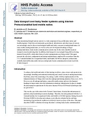 First page of Data Transport Over Leaky Feeder Systems Using Internet-Protocol-Enabled Land Mobile Radios