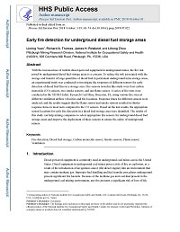 First page of Early Fire Detection for Underground Diesel Fuel Storage Areas
