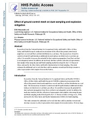 First page of Effect of Ground Control Mesh on Dust Sampling and Explosion Mitigation