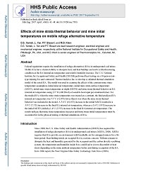 Cover image for Effects of Mine Strata Thermal Behavior and Mine Initial Temperatures on Mobile Refuge Alternative Temperature