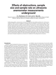 Image of publication Effects of Obstructions, Sample Size and Sample Rate on Ultrasonic Anemometer Measurements Underground