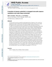 First page of Evaluation of Seismic Potential in a Longwall Mine with Massive Sandstone Roof Under Deep Overburden