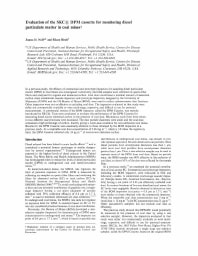 Image of publication Evaluation of the SKC? DPM Cassette for Monitoring Diesel Particulate Matter in Coal Mines