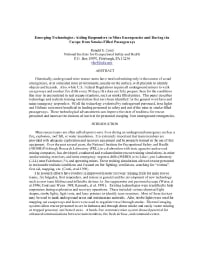 Image of publication Emerging Technologies: Aiding Responders in Mine Emergences and During the Escape From Smoke-Filled Passageways