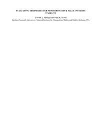 Image of publication Evaluating Techniques for Monitoring Rock Falls and Slope Stability