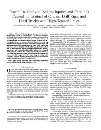 Image of publication Feasibility Study to Reduce Injuries and Fatalities Caused by Contact of Cranes, Drill Rigs, and Haul Trucks with High-Tension Lines