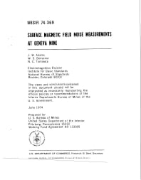 Image of publication Surface Magnetic Field Noise Measurements at Geneva Mine