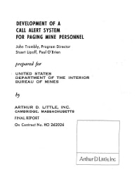 Image of publication Development of a Call Alert System for Paging Mine Personnel