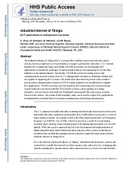 First page of Industrial Internet of Things: (IIoT) Applications in Underground Coal Mines