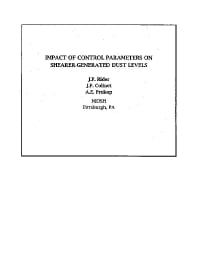 Image of publication Impact of Control Parameters on Shearer-Generated Dust Levels
