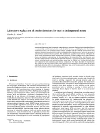 Image of publication Laboratory Evaluation of Smoke Detectors for Use in Underground Mines