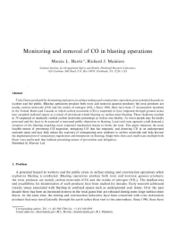 Image of publication Monitoring and Removal of CO in Blasting Operations