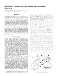 Image of publication Methods for Evaluating Explosion Resistant Ventilation Structures