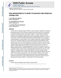 Cover page of New improvements to MFIRE to Enhance Fire Modeling Capabilities