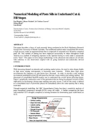 Image of publication Numerical Modeling of Paste Sills in Underhand Cut & Fill Stopes