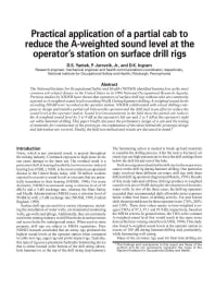 Image of publication Practical Application of a Partial Cab to Reduce the A-Weighted Sound Level at the Operator's Station on Surface Drill Rigs