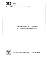 Image of publication Bleeder System in Virgin Area in a Pittsburgh Coalbed Mine