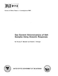 Image of publication Gas Content Determinations of Salt Samples Using Acoustic Responses
