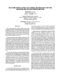 Image of publication Rock Mechanics Study of Lateral Destressing for the Advance-and-Relieve Mining Method