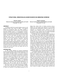 Image of publication Structural Vibration as a Noise Source on Vibrating Screens