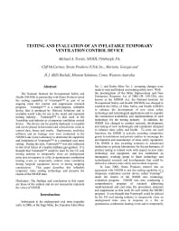 Image of publication Testing and Evaluation of an Inflatable Temporary Ventilation Control Device