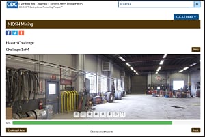 Hazard Recognition screen capture of shop module