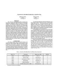 Image of publication Technology for Remote Mine Seal Construction