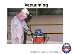 Example slide: vacuuming to remove dust from clothing Example slide: vacuuming to remove dust from clothing
