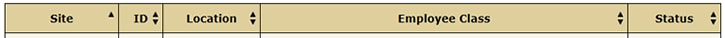 column Screenshot of the column header of the SEC Petition Status Table