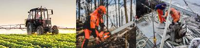 oep-cash-2 Tractor spraying soybean, person with chainsaw, person with fish