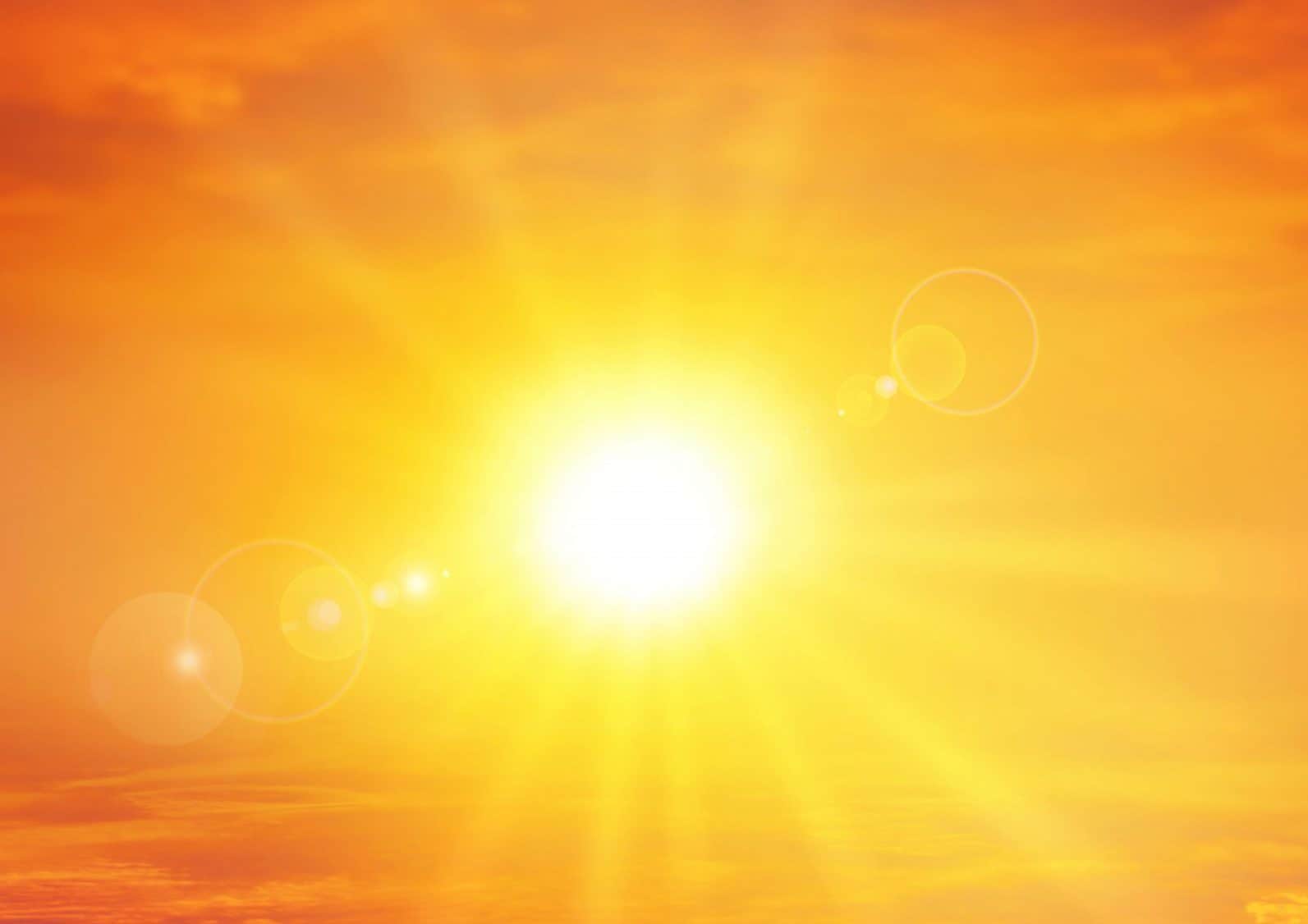 Panoramic warm sunset