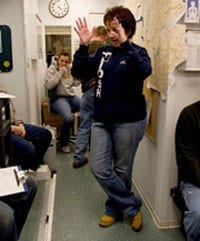 Anita Wolfe talks to miners about the NIOSH Coal Workers’ Health Surveillance Program Anita Wolfe talks to miners about the NIOSH Coal Workers’ Health Surveillance Program