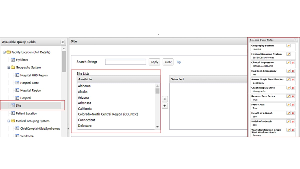 Percent of Visits with Unknown Values for Clinical Impression tab screenshot