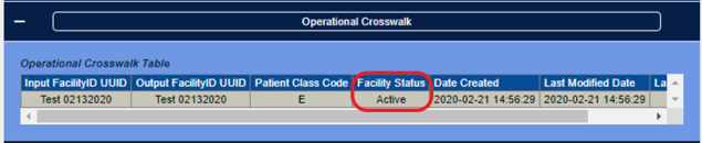Operational Crosswalk is Active and complete Operational Crosswalk is Active and complete