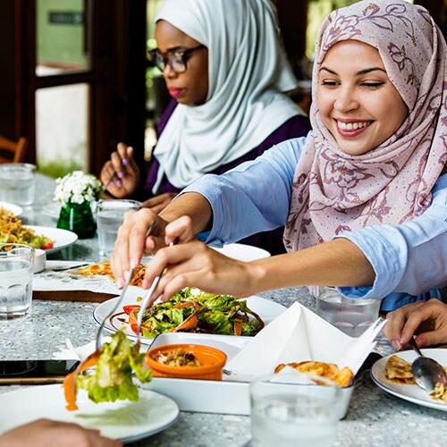 Women eating culturally preferable foods