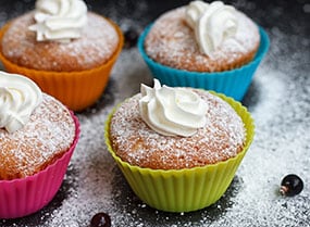 Cupcakes covered in frosting and sugar