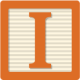 Letter I Orange