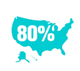 80USMap US Map, 80%