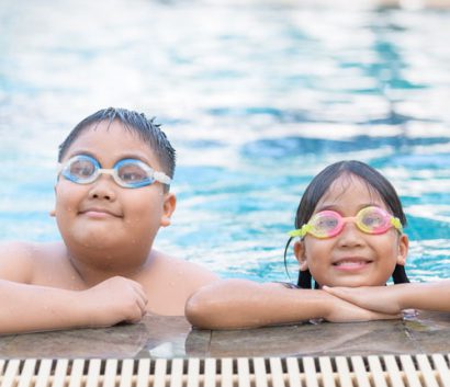 Children in a swimming pool